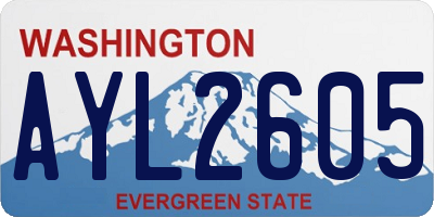 WA license plate AYL2605