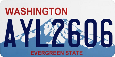 WA license plate AYL2606