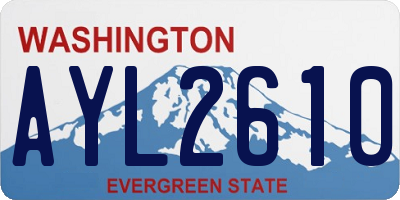 WA license plate AYL2610