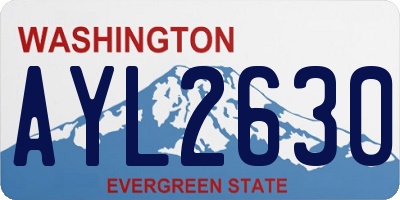 WA license plate AYL2630