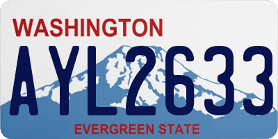 WA license plate AYL2633