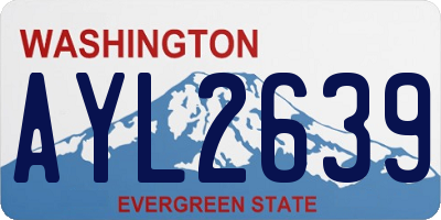 WA license plate AYL2639