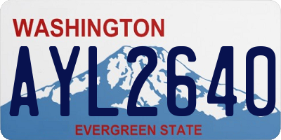 WA license plate AYL2640