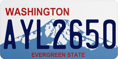 WA license plate AYL2650