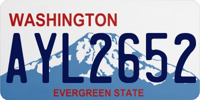 WA license plate AYL2652