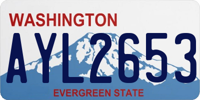 WA license plate AYL2653