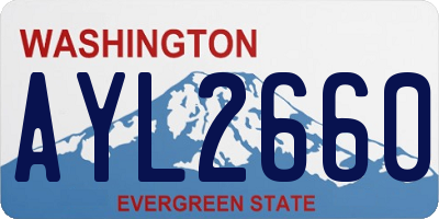 WA license plate AYL2660