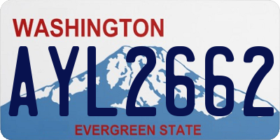 WA license plate AYL2662