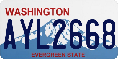 WA license plate AYL2668