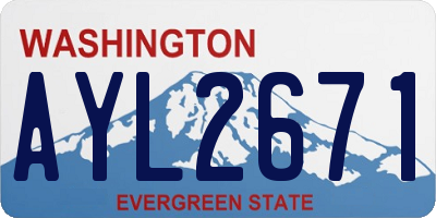 WA license plate AYL2671