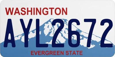 WA license plate AYL2672