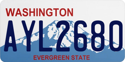 WA license plate AYL2680