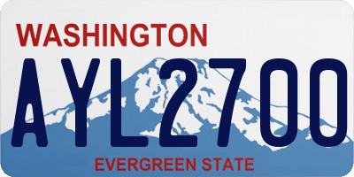 WA license plate AYL2700