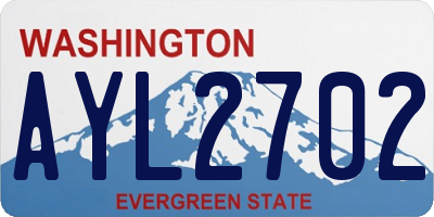 WA license plate AYL2702