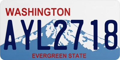 WA license plate AYL2718