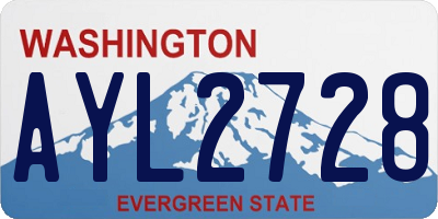WA license plate AYL2728