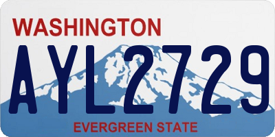 WA license plate AYL2729