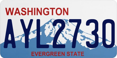 WA license plate AYL2730