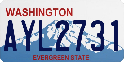 WA license plate AYL2731