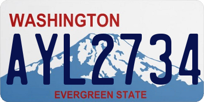 WA license plate AYL2734