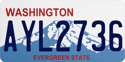 WA license plate AYL2736