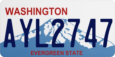 WA license plate AYL2747
