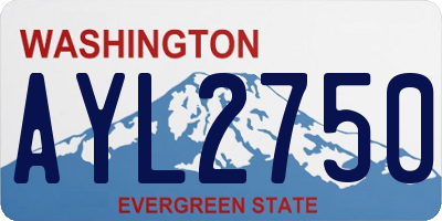 WA license plate AYL2750