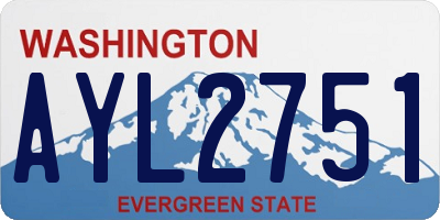 WA license plate AYL2751