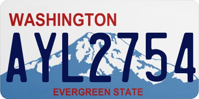 WA license plate AYL2754