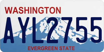 WA license plate AYL2755