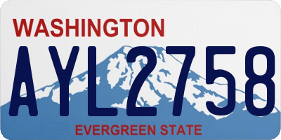 WA license plate AYL2758