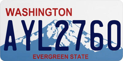 WA license plate AYL2760