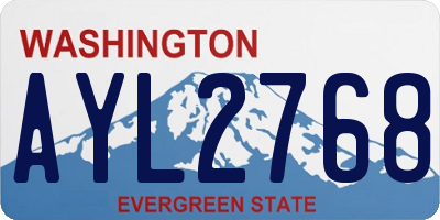 WA license plate AYL2768
