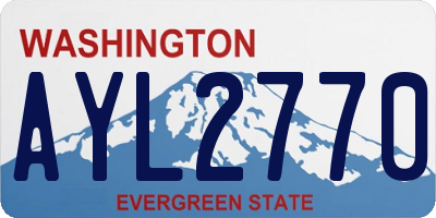 WA license plate AYL2770