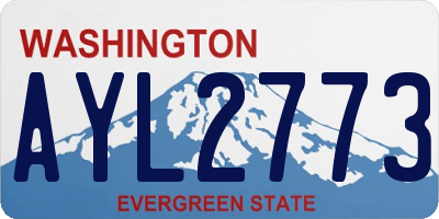 WA license plate AYL2773