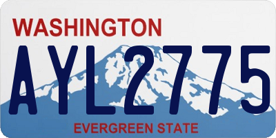 WA license plate AYL2775