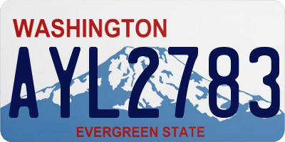 WA license plate AYL2783