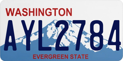 WA license plate AYL2784