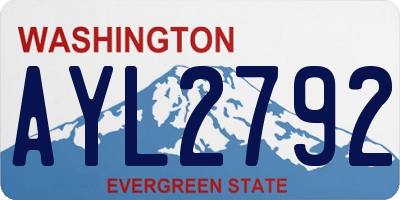 WA license plate AYL2792