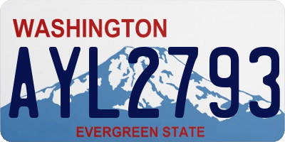 WA license plate AYL2793
