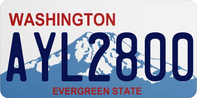 WA license plate AYL2800