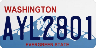 WA license plate AYL2801