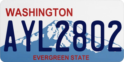 WA license plate AYL2802