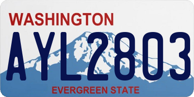 WA license plate AYL2803