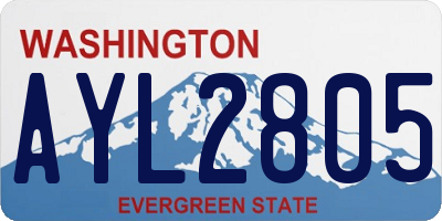 WA license plate AYL2805
