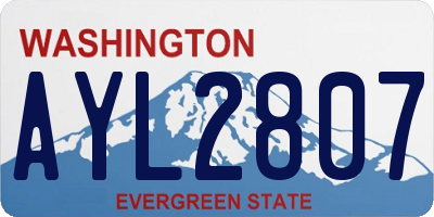 WA license plate AYL2807