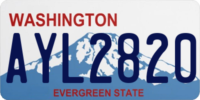 WA license plate AYL2820