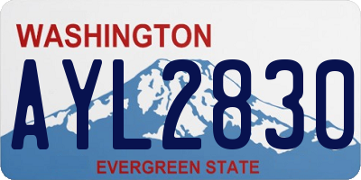 WA license plate AYL2830