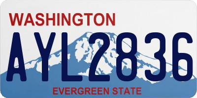 WA license plate AYL2836