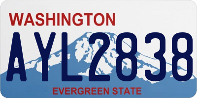 WA license plate AYL2838